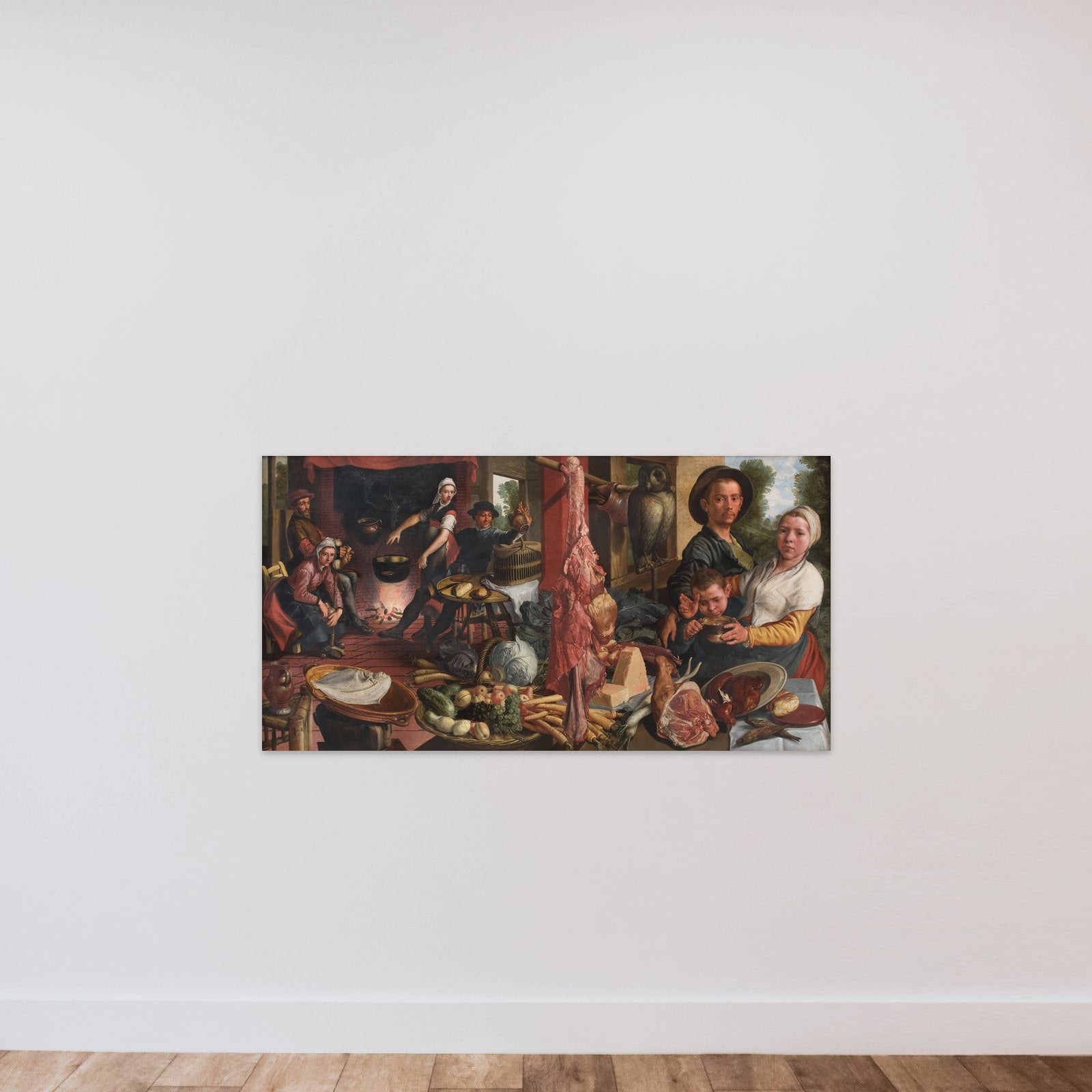 Det fede køkken. En allegori. ("Voluptas Carnis") unframed — shown to scale