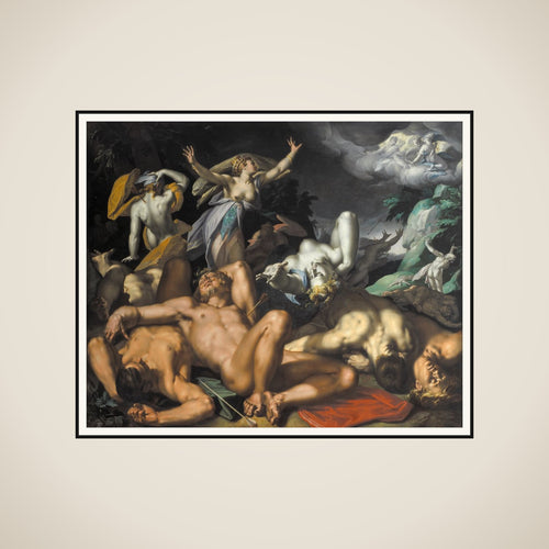 Apollon og Diana straffer Niobe ved at dræbe hendes børn framed