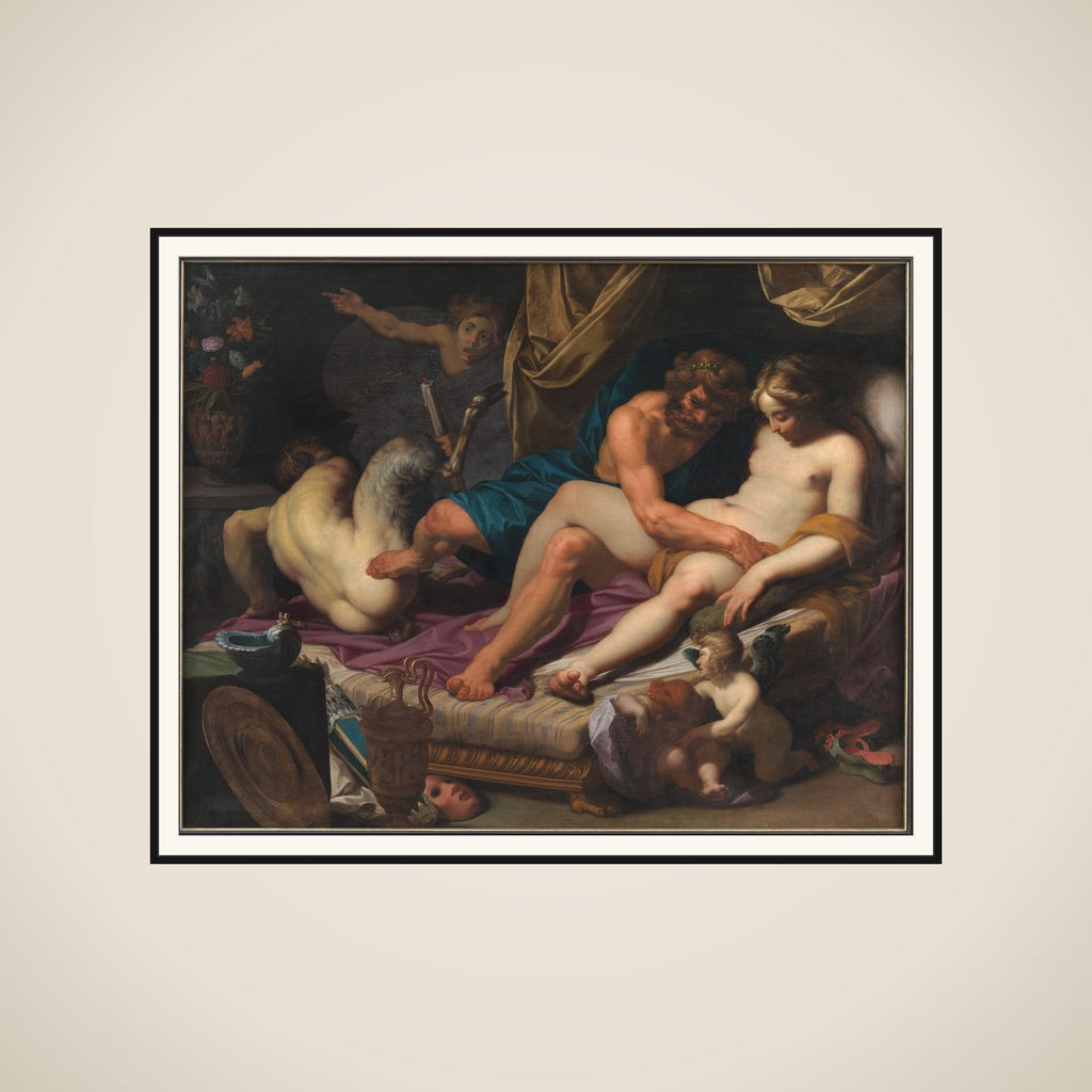 Herkules fordriver Faunus fra Omfales leje framed