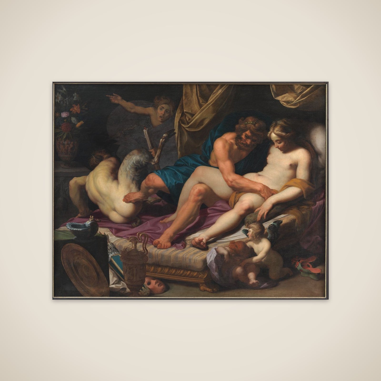 Herkules fordriver Faunus fra Omfales leje unframed print
