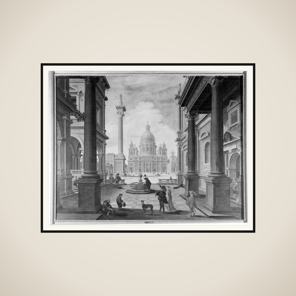 Pladsen foran en pragtfuld kirke framed