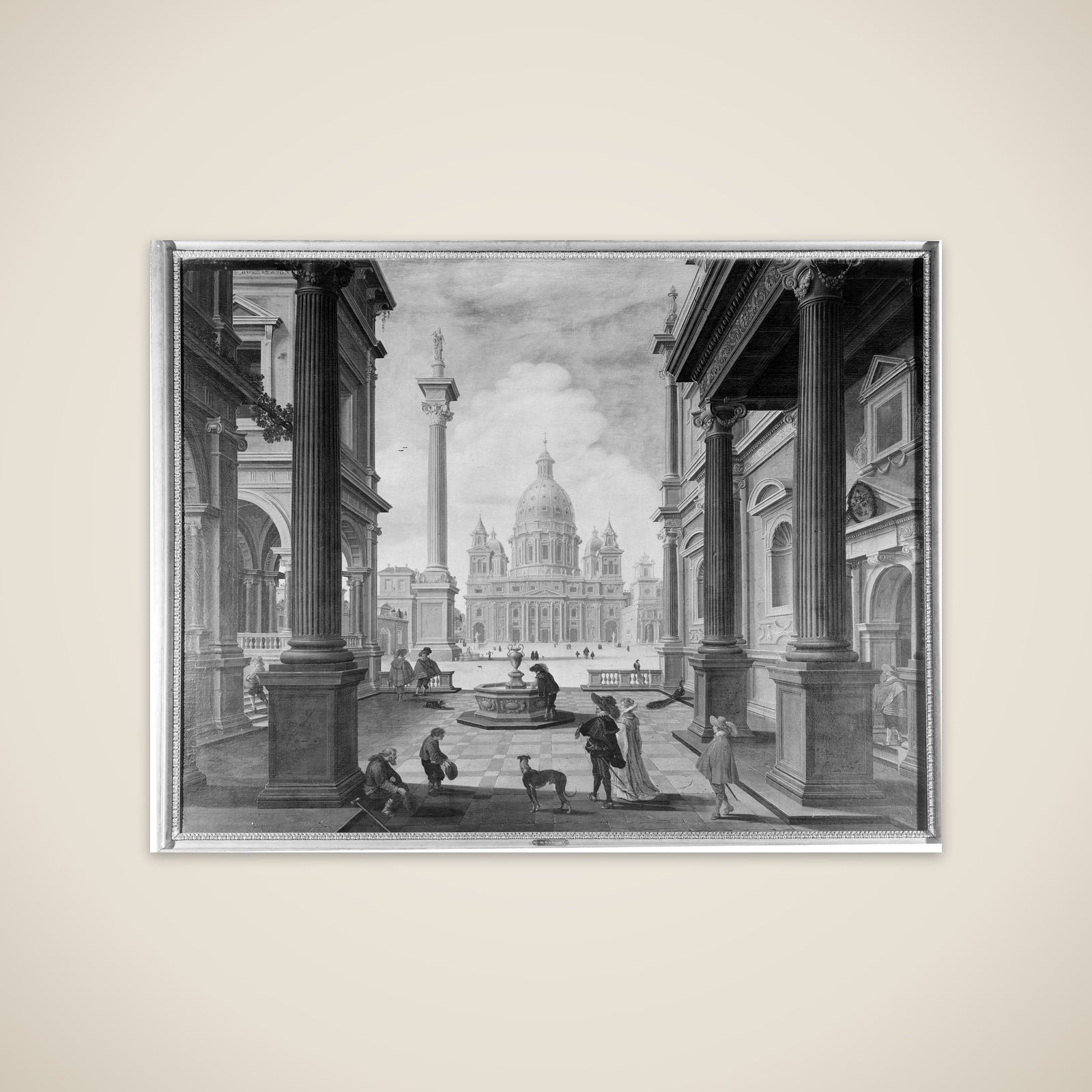 Pladsen foran en pragtfuld kirke unframed print