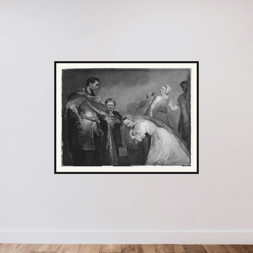 Boas og Ruth framed — shown to scale
