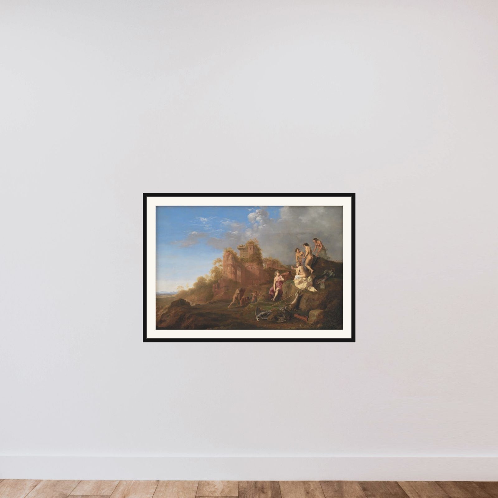 Diana og hendes nymfer framed — shown to scale
