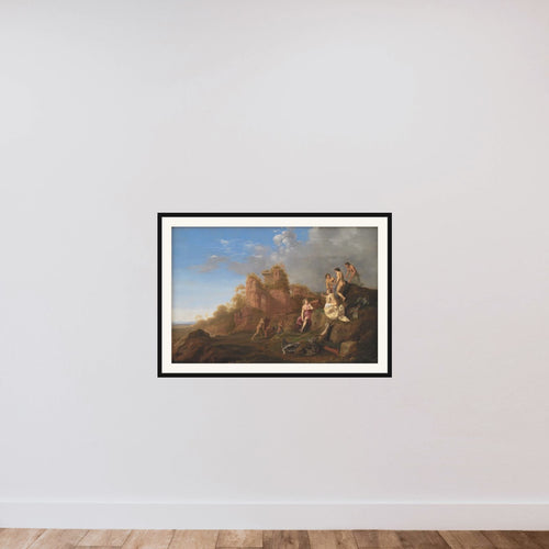 Diana og hendes nymfer framed — shown to scale