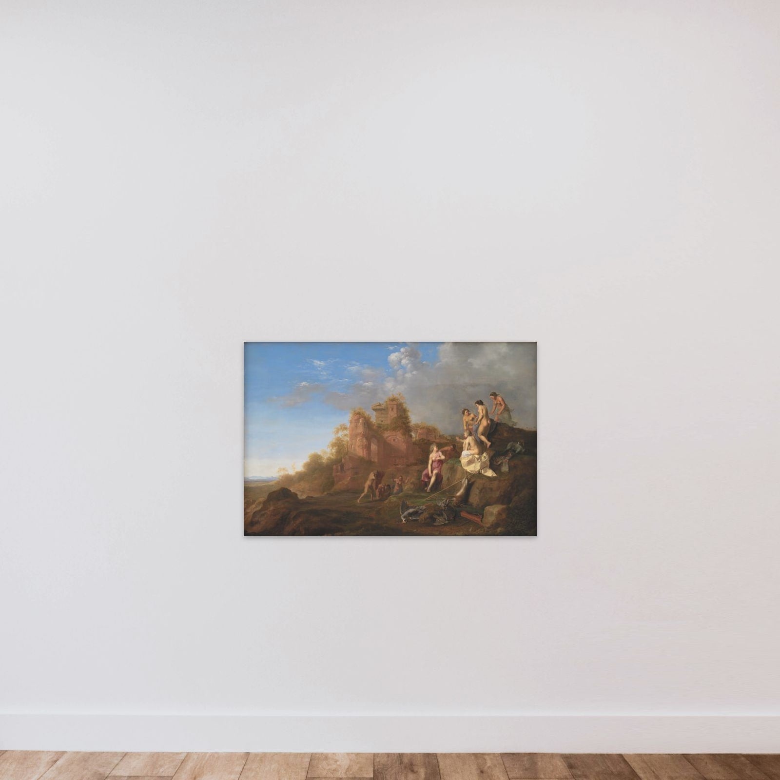 Diana og hendes nymfer unframed — shown to scale