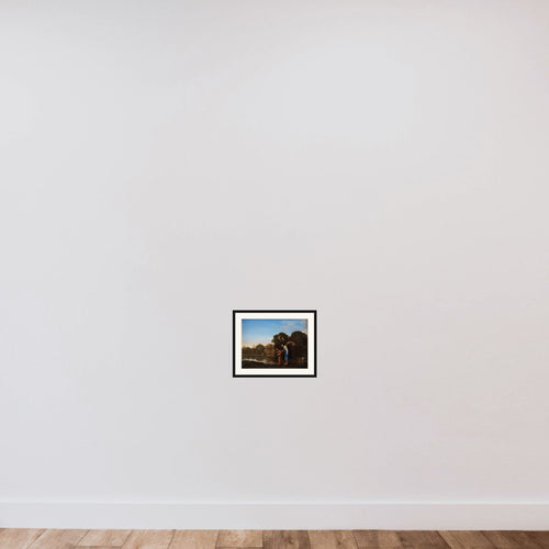Den unge Tobias og englen framed — shown to scale
