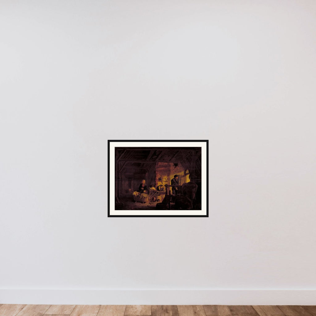 Det indre af et bondehus framed — shown to scale