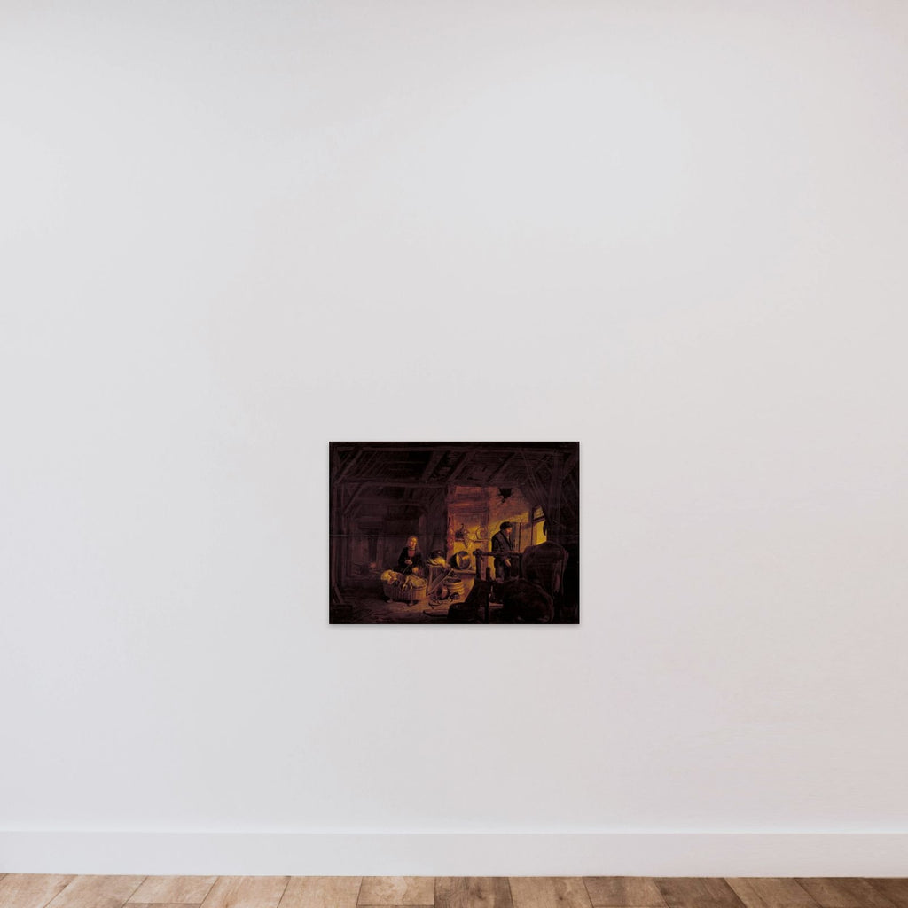 Det indre af et bondehus unframed — shown to scale