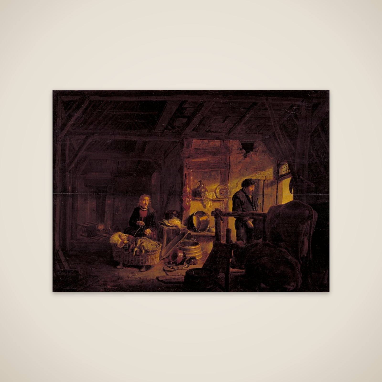 Det indre af et bondehus unframed print