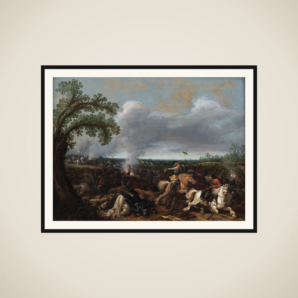 Gustav II Adolf af Sverige i slaget ved Lützen 16. november 1632 framed