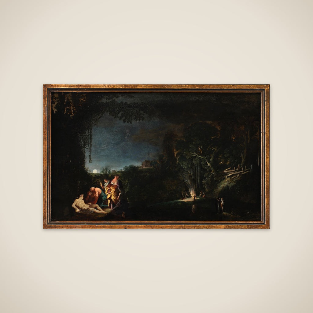 Måneskinslandskab med mytologisk (?) motiv unframed print
