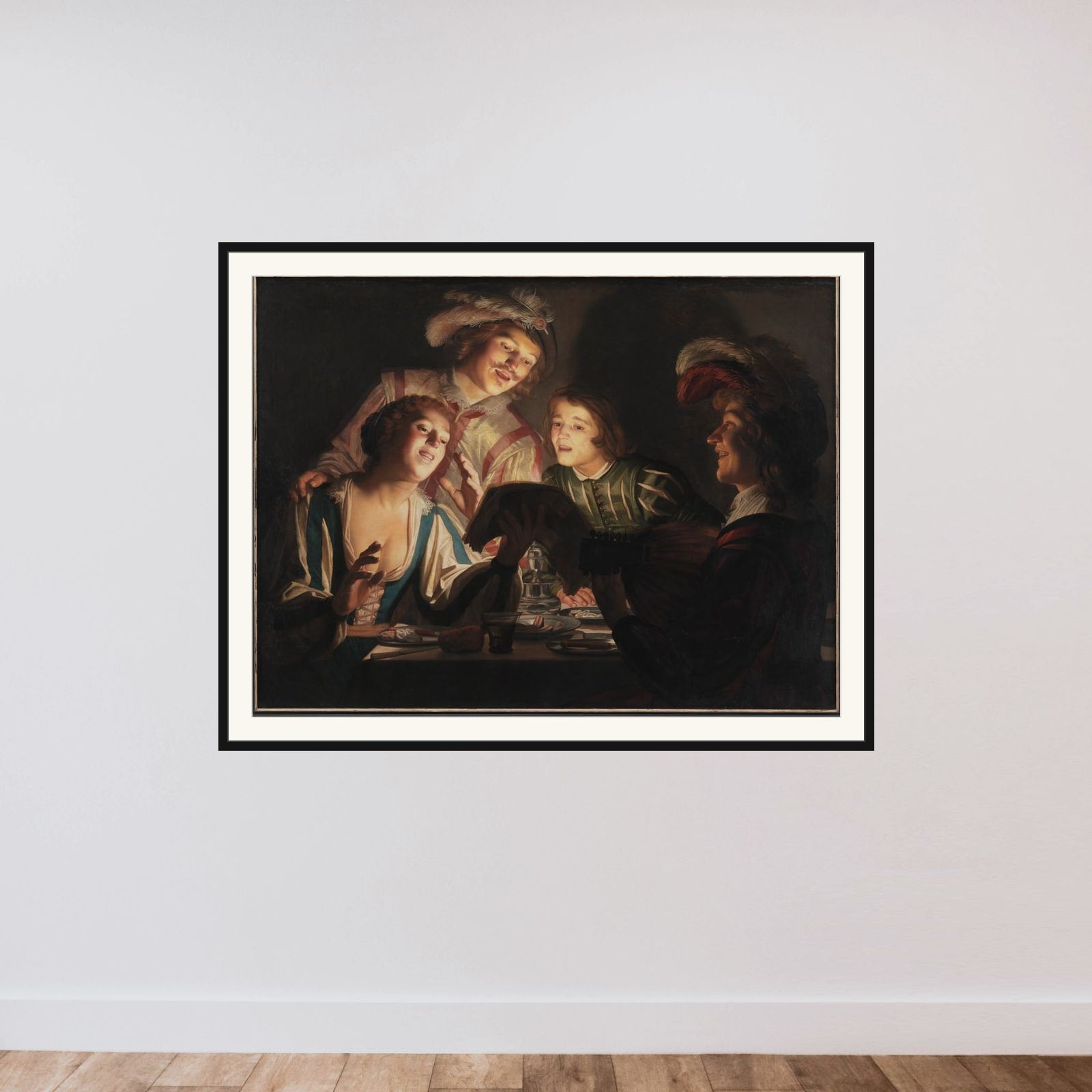 Musiceren ved levende lys framed — shown to scale