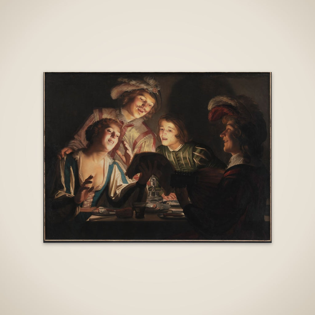 Musiceren ved levende lys unframed print