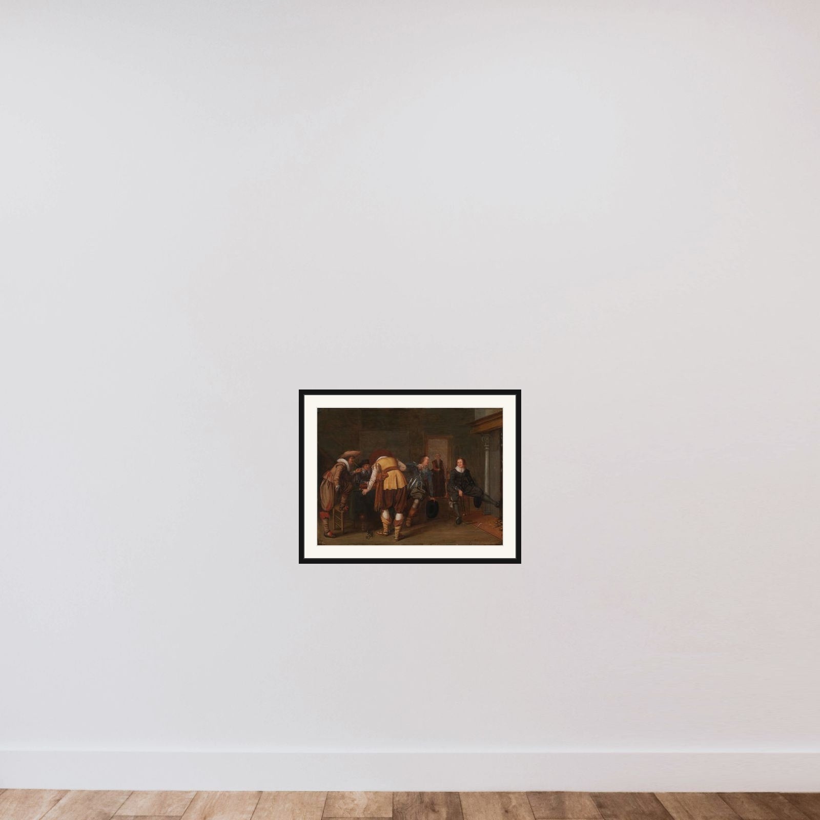 Brætspillerne framed — shown to scale