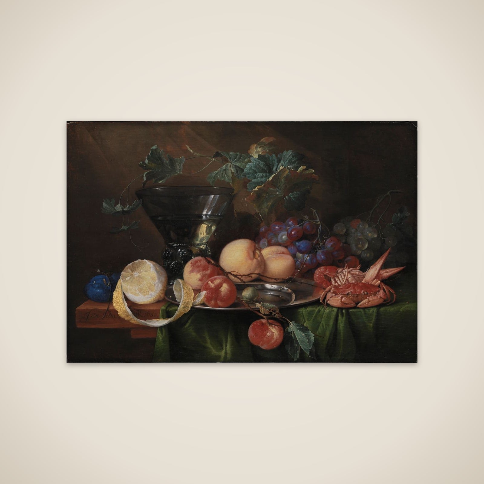 Stilleben med en Rømer unframed print