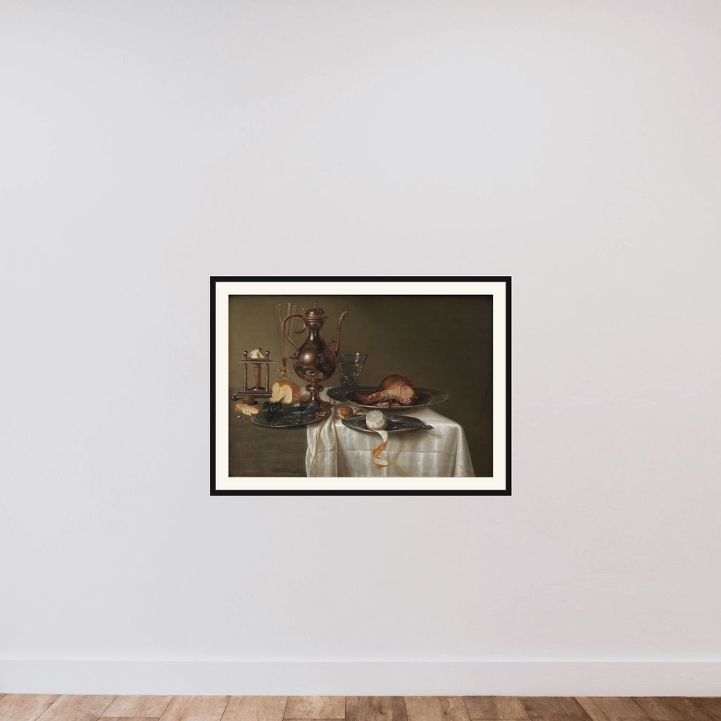 Stilleben. Måltidsstykke framed — shown to scale