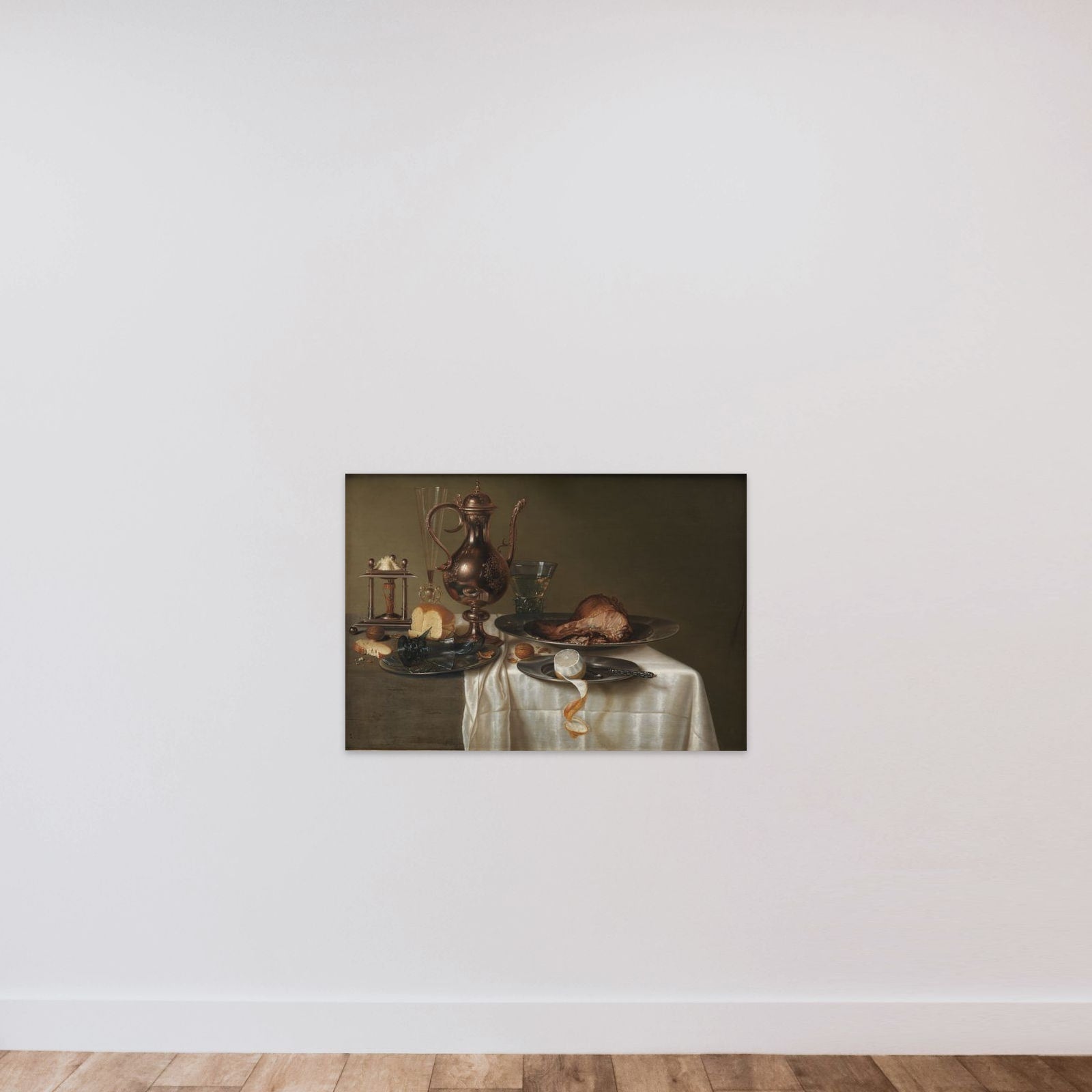 Stilleben. Måltidsstykke unframed — shown to scale