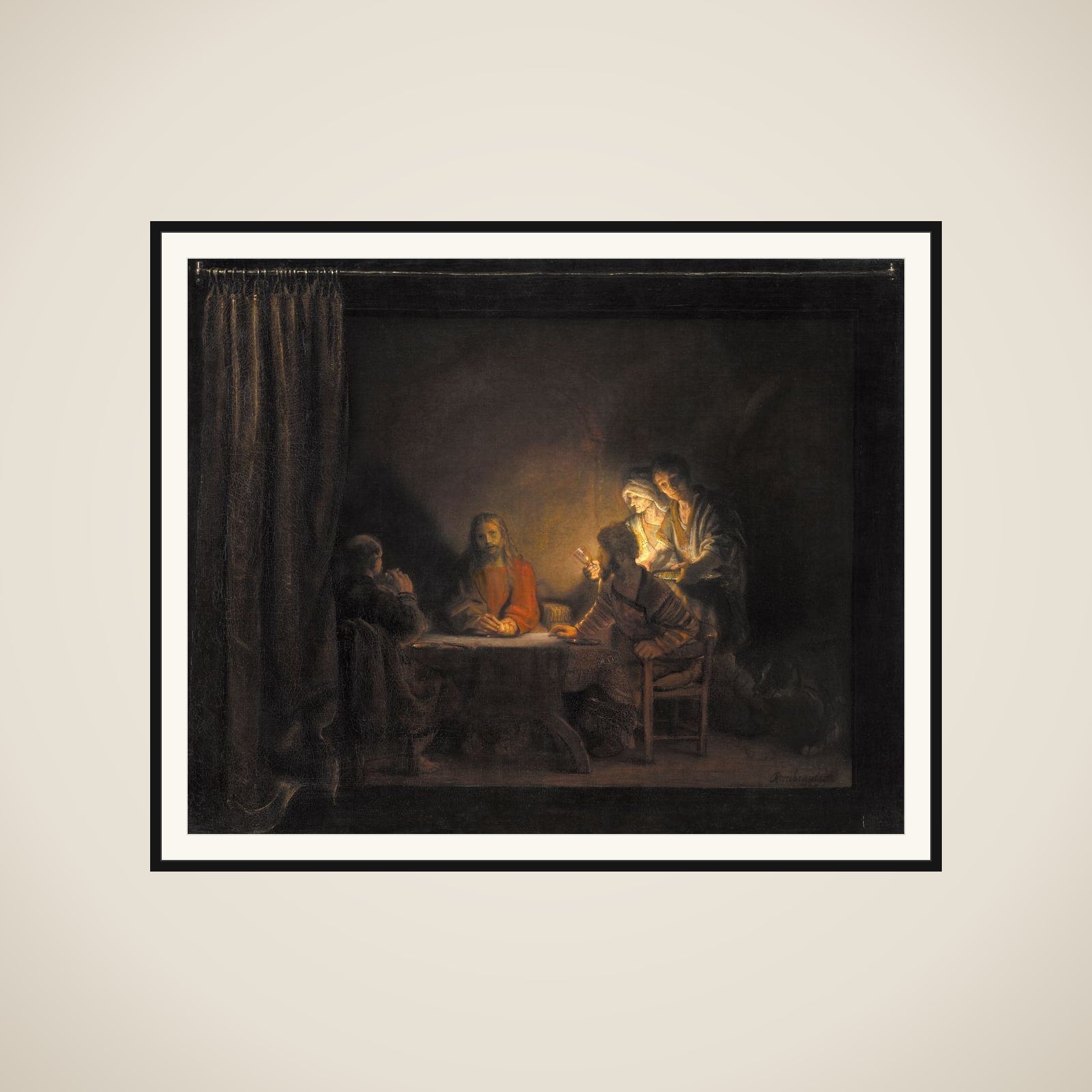 Kristus i Emmaus framed