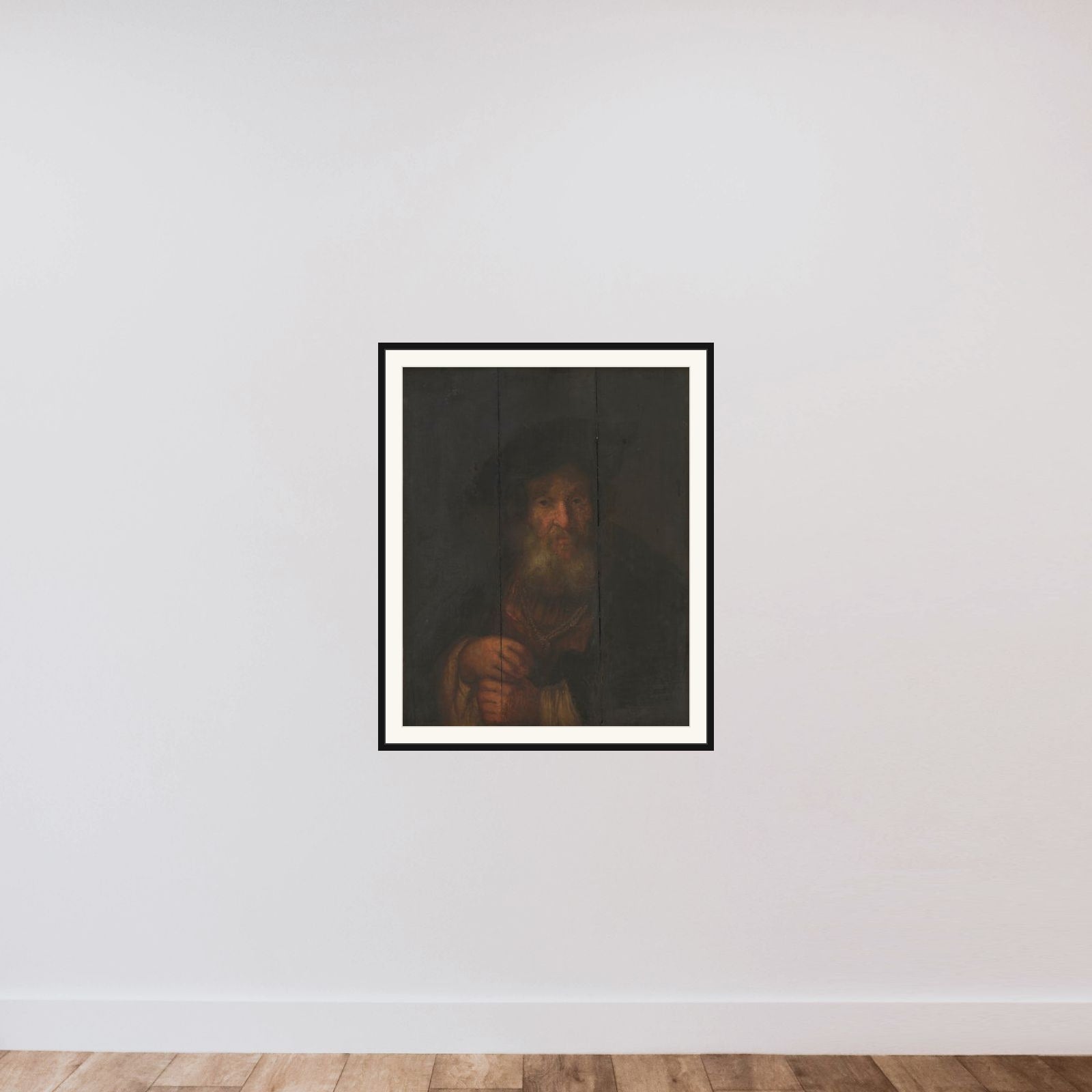 Portræt af en gammel jøde framed — shown to scale