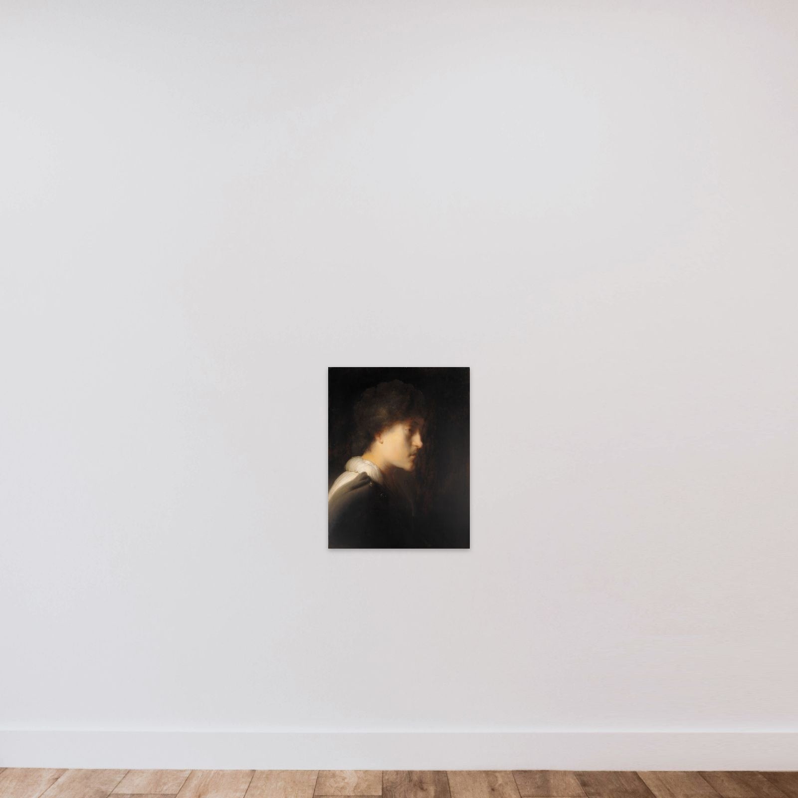 Selvportræt unframed — shown to scale