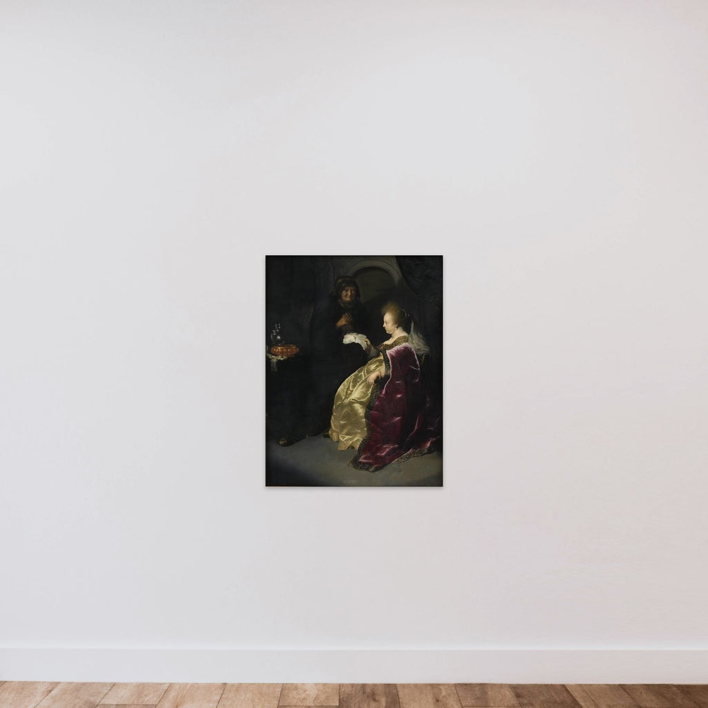 Ester læser Hamans skrivelse om jødernes udryddelse unframed — shown to scale