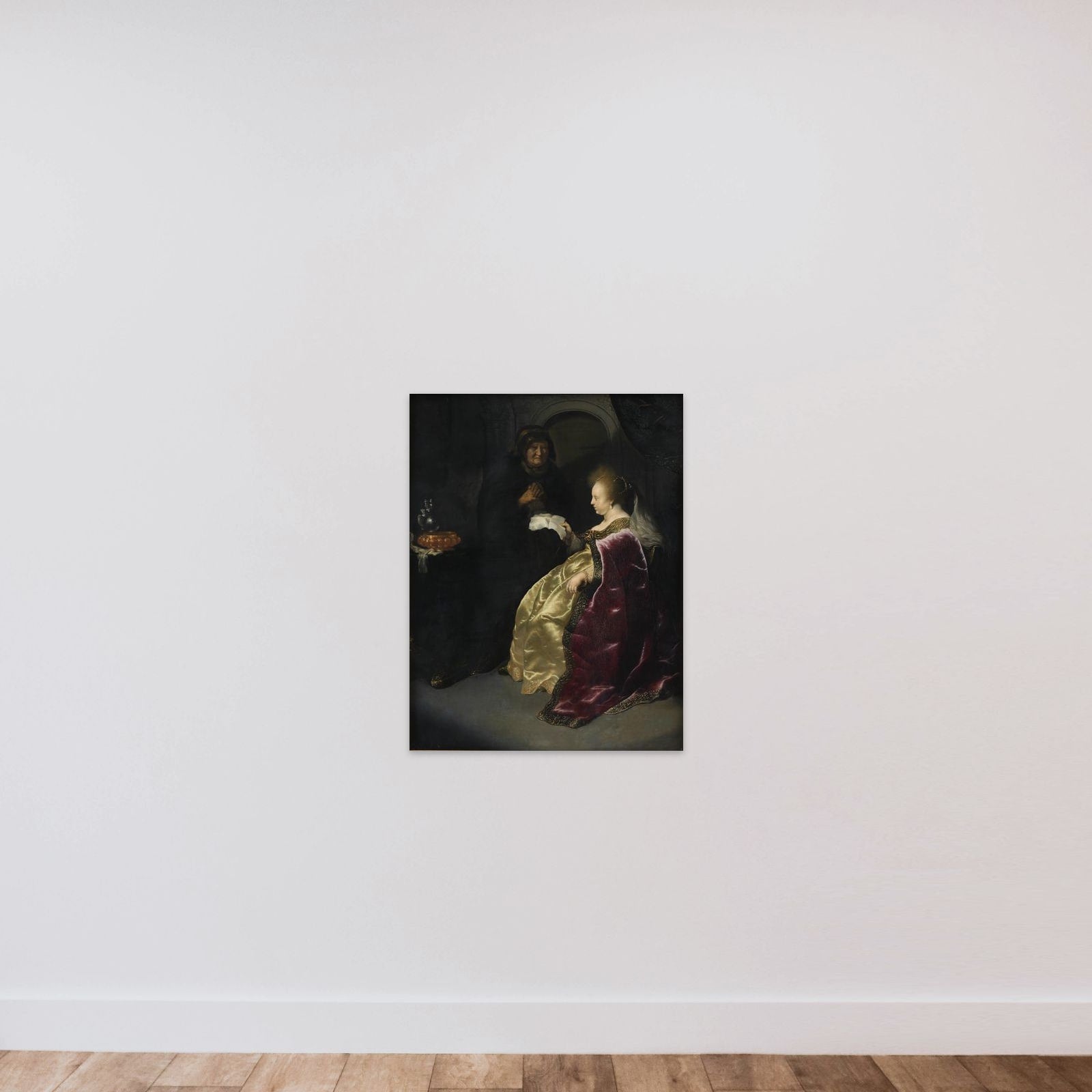 Ester læser Hamans skrivelse om jødernes udryddelse unframed — shown to scale