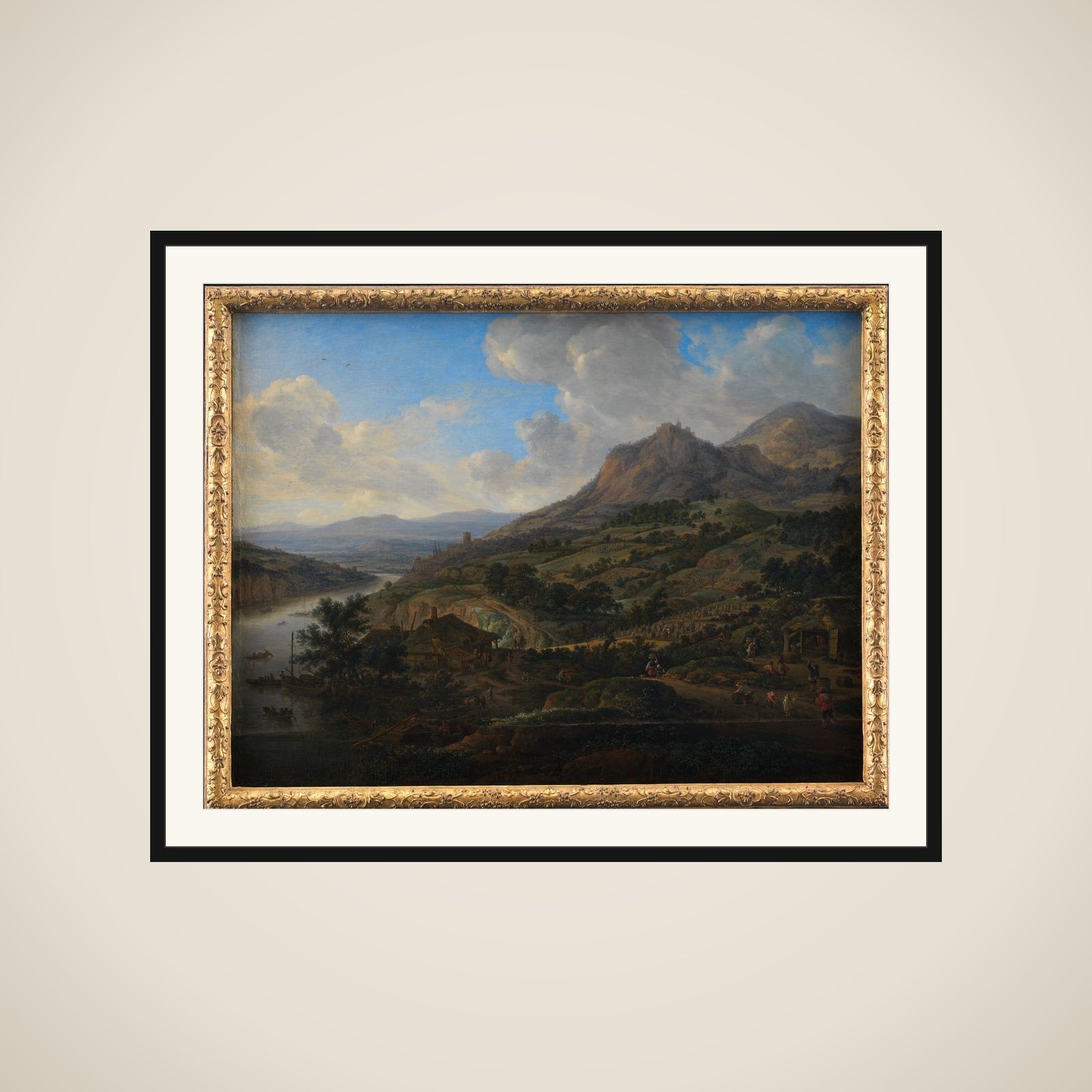 Vinhøst ved Rhinen framed