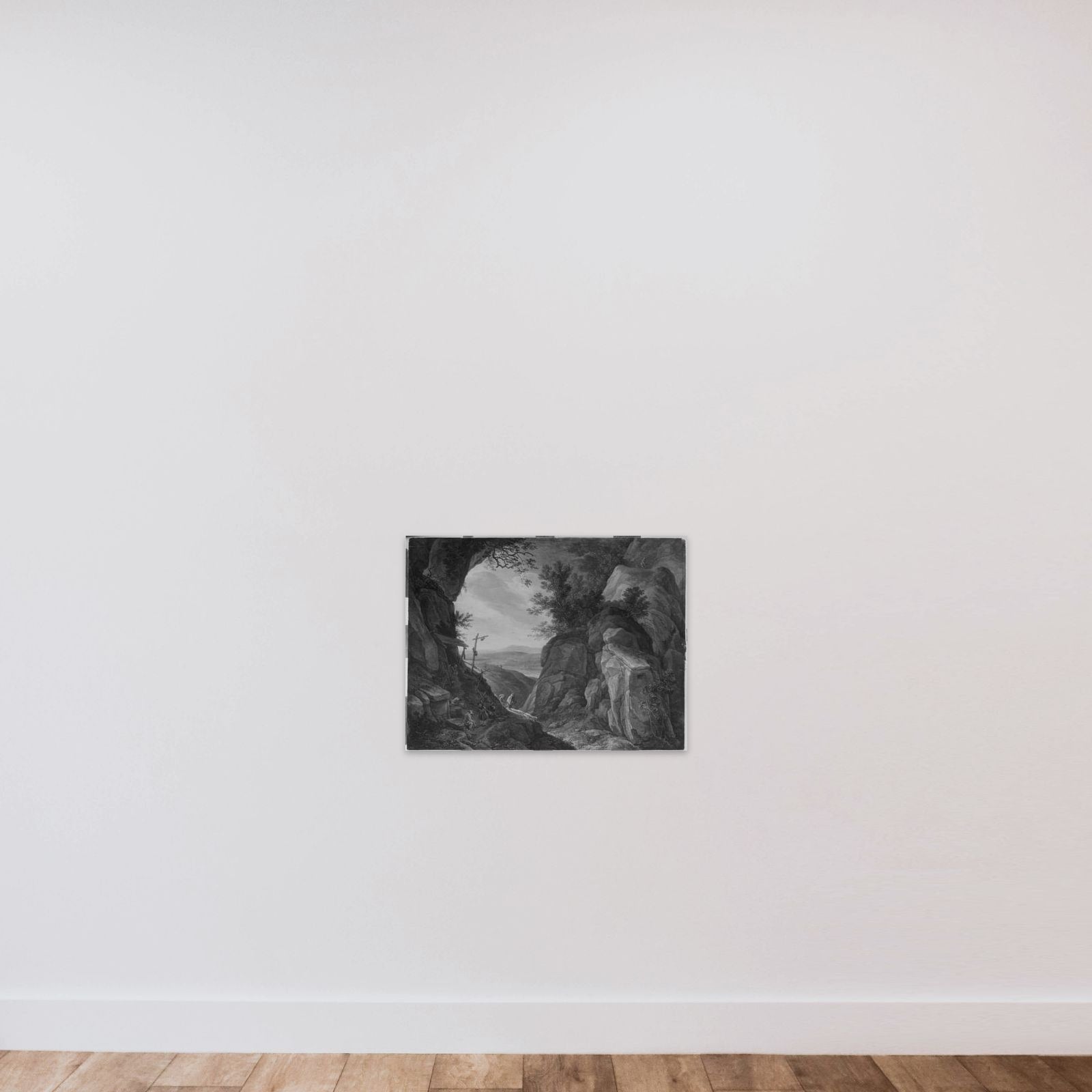 Klippelandskab unframed — shown to scale