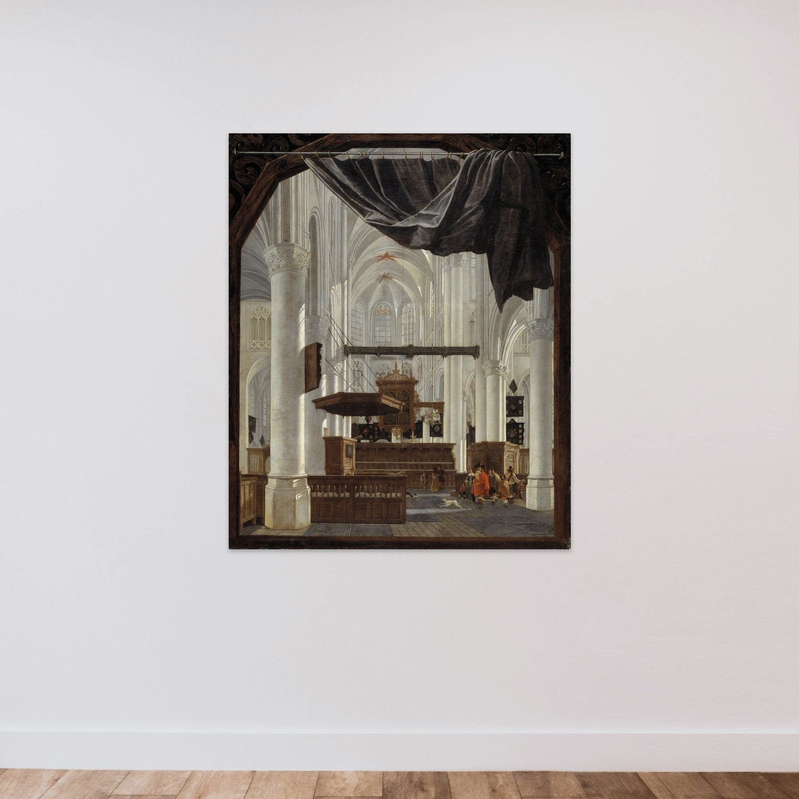Det indre af Sint Gertrudiskerk i Bergen op Zoom unframed — shown to scale