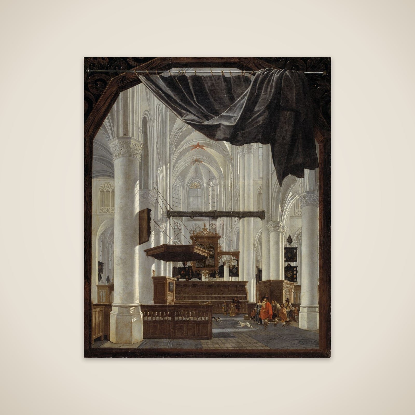 Det indre af Sint Gertrudiskerk i Bergen op Zoom unframed print