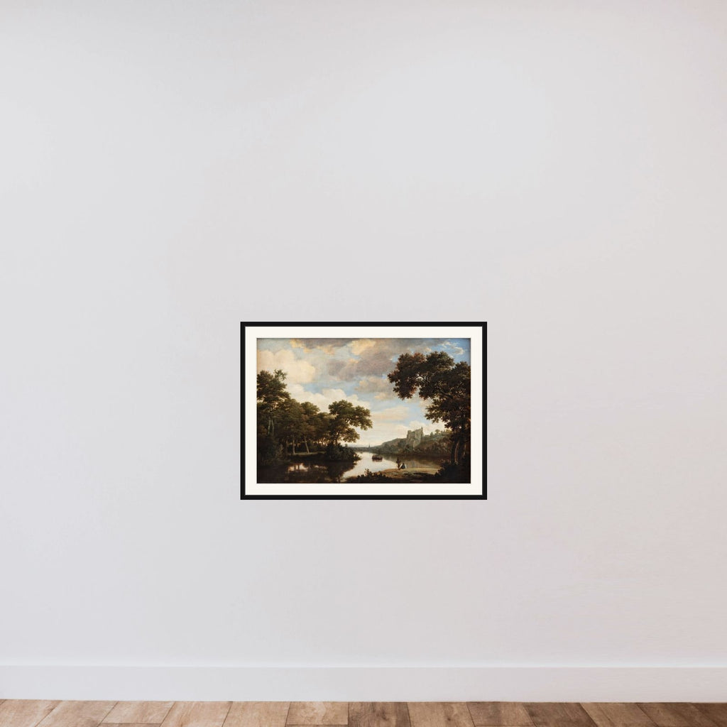 Flodlandskab framed — shown to scale