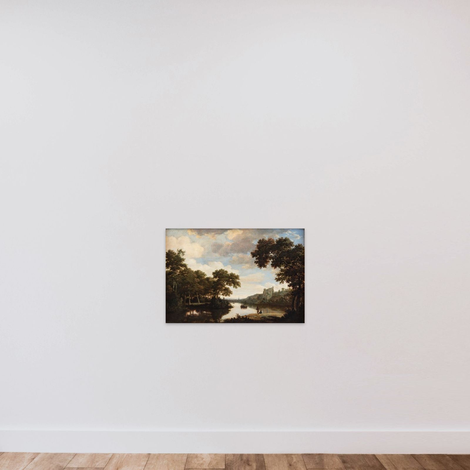 Flodlandskab unframed — shown to scale