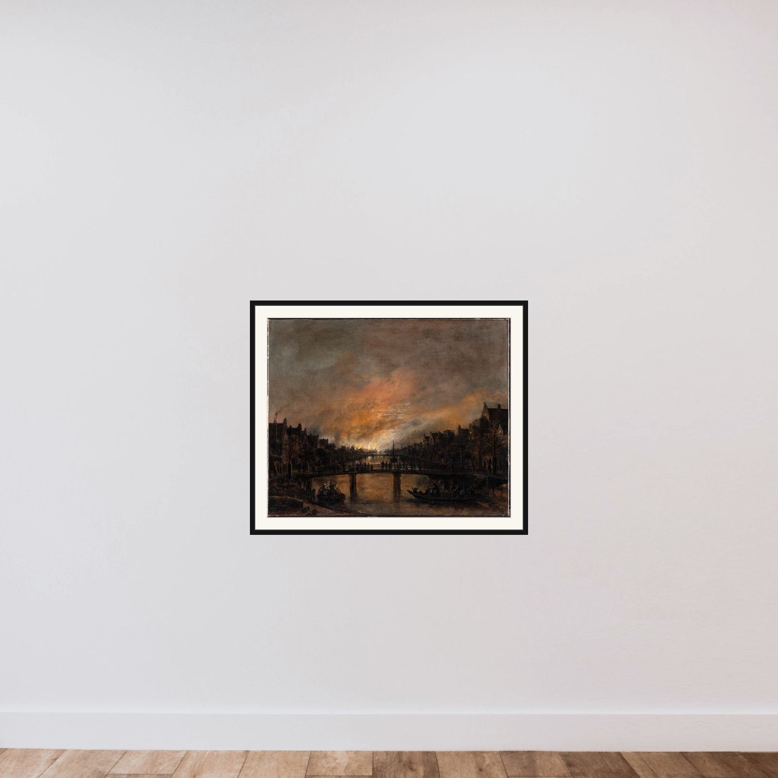 Ildebrand om natten i Amsterdam framed — shown to scale