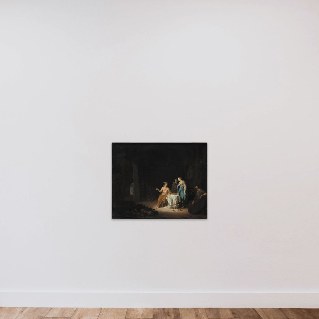 Merkur og Proserpina unframed — shown to scale