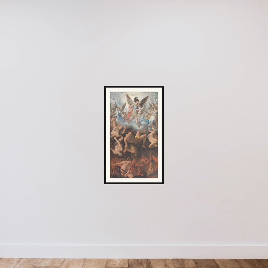 De onde engles fald framed — shown to scale