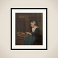 En sovende sælgerkone framed