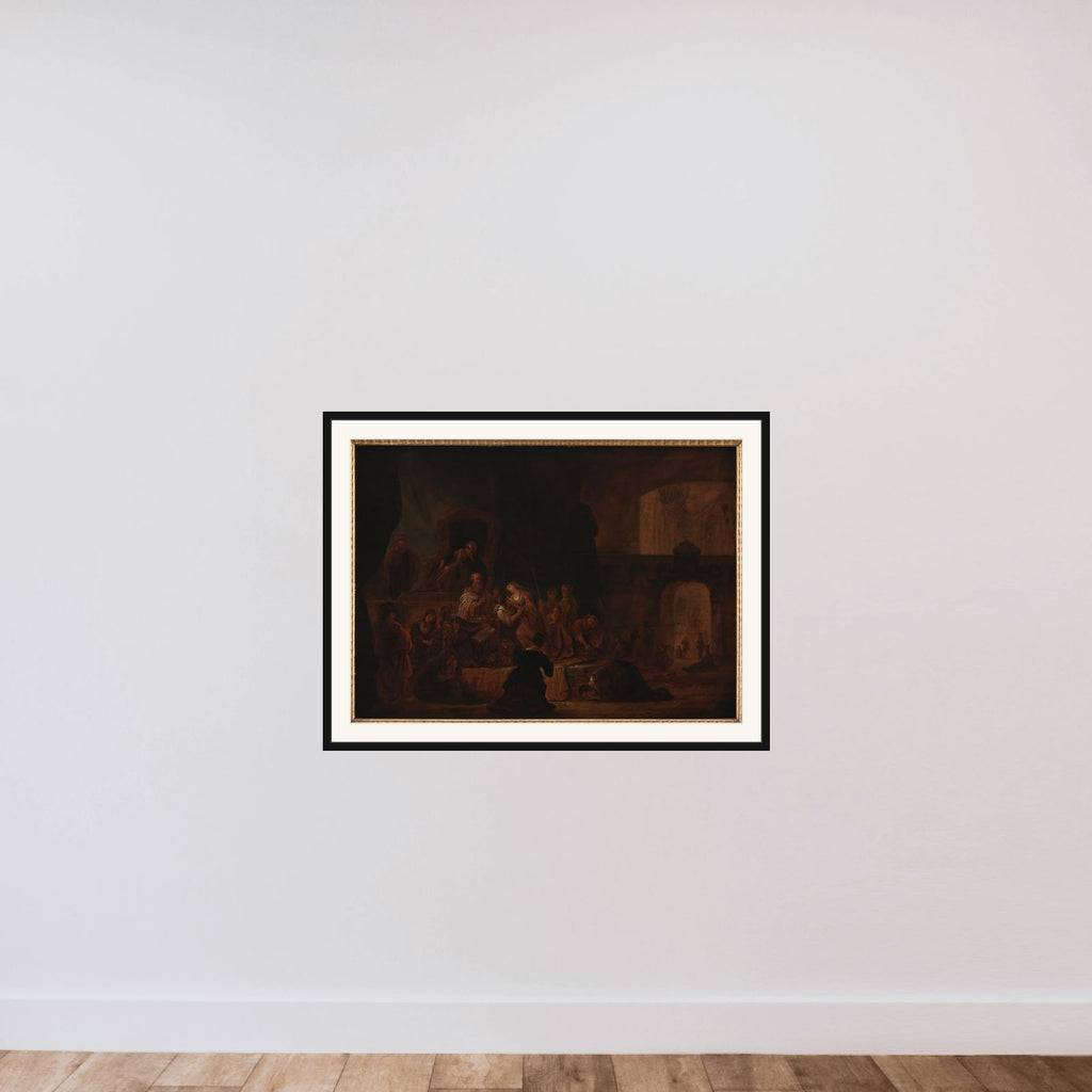 Jeftas datter føres til alteret framed — shown to scale