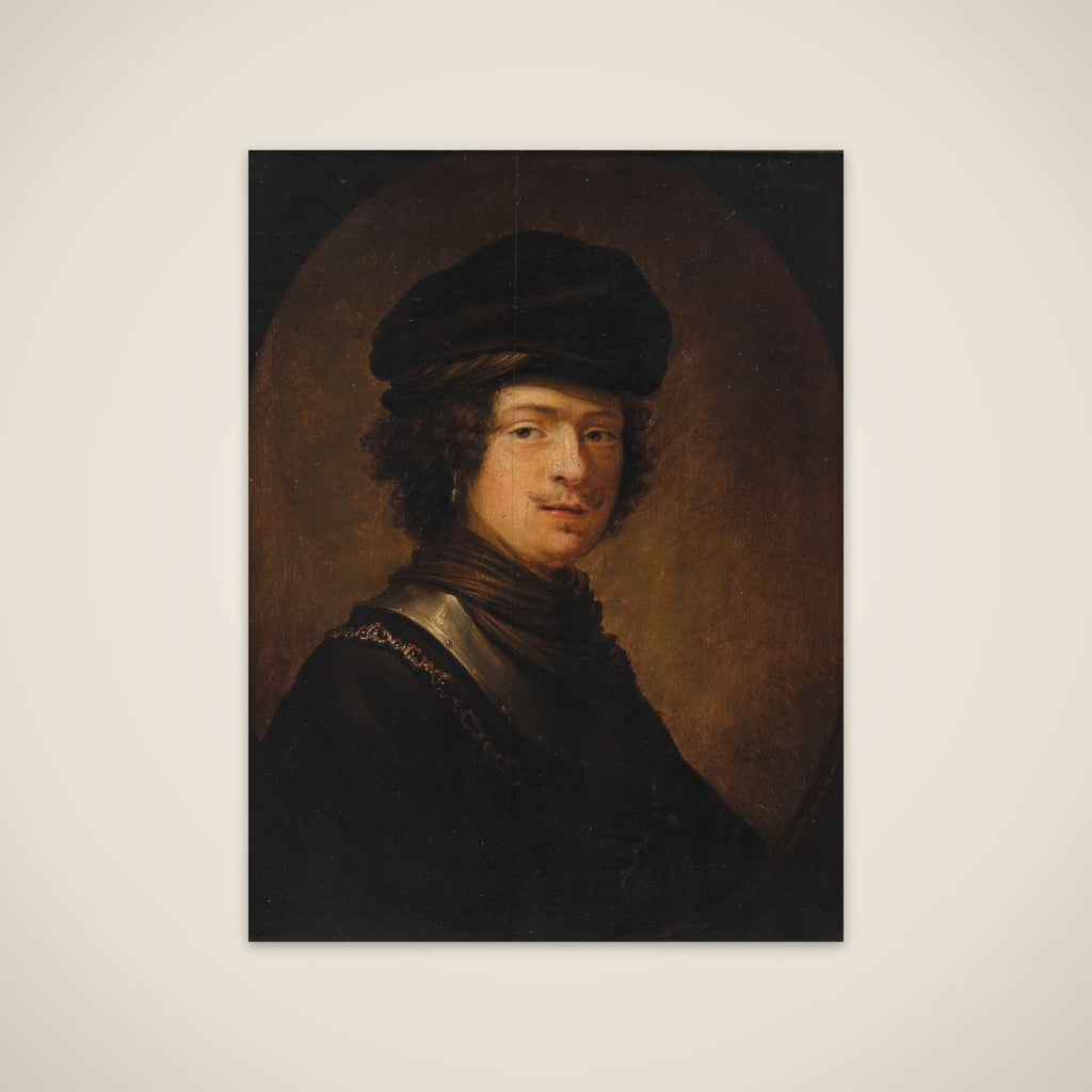 Mand i ringkrave og baret unframed print