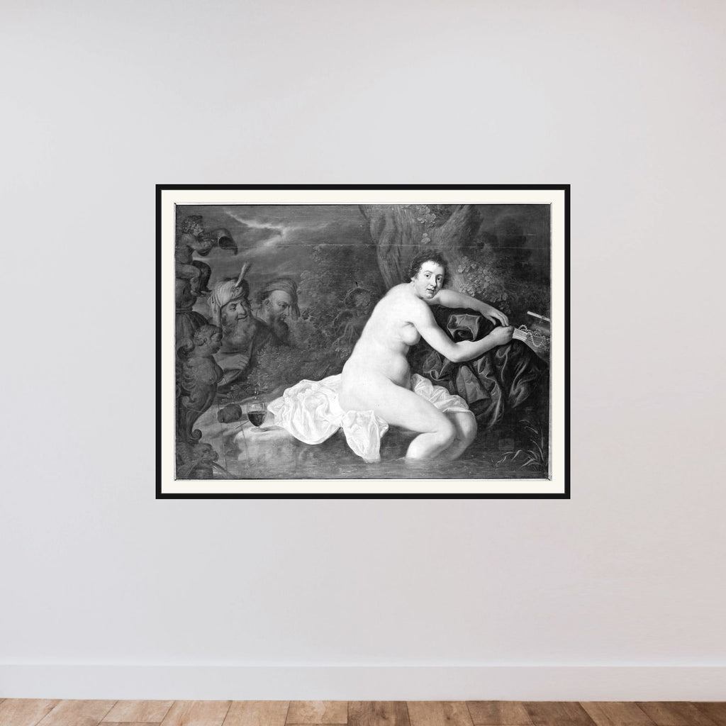 Susanne i badet framed — shown to scale