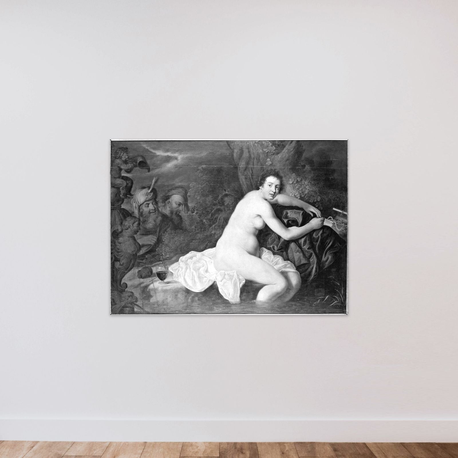 Susanne i badet unframed — shown to scale
