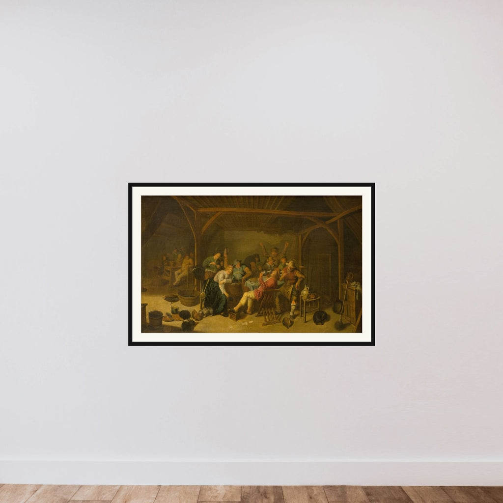 Bønnekongen drikker framed — shown to scale