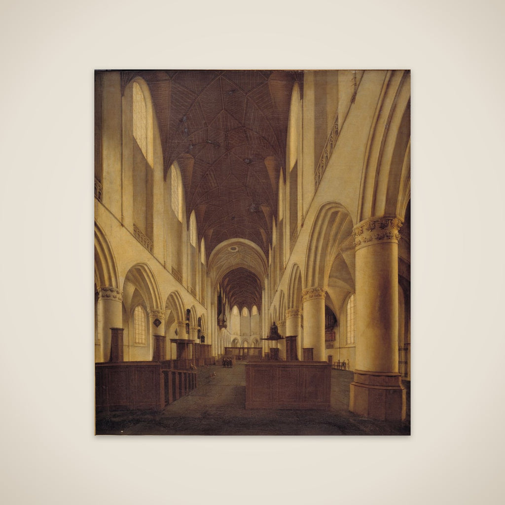 Det indre af S. Bavo i Haarlem. Udsigt gennem kirkens hovedskib mod koret unframed print
