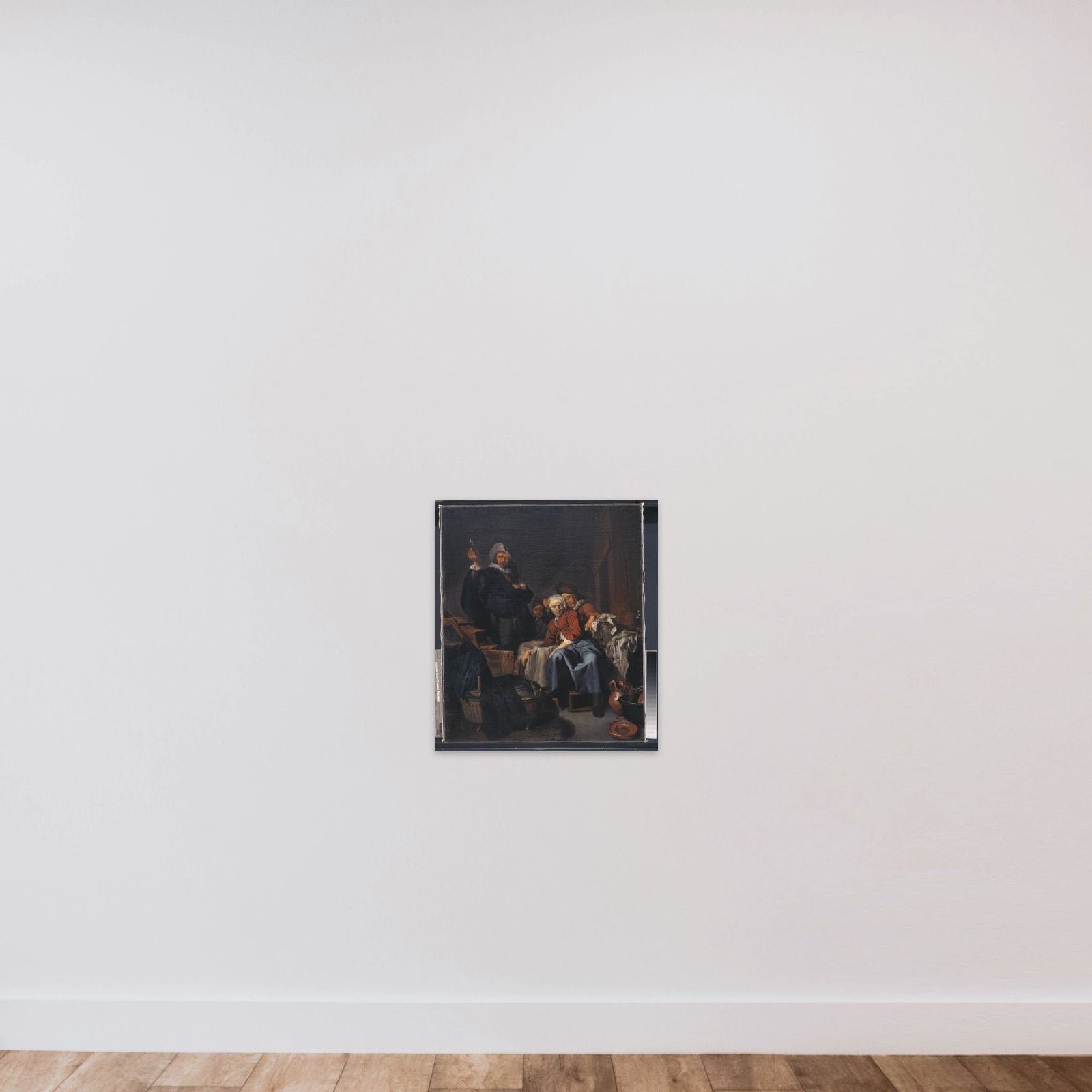En syg bondekone unframed — shown to scale