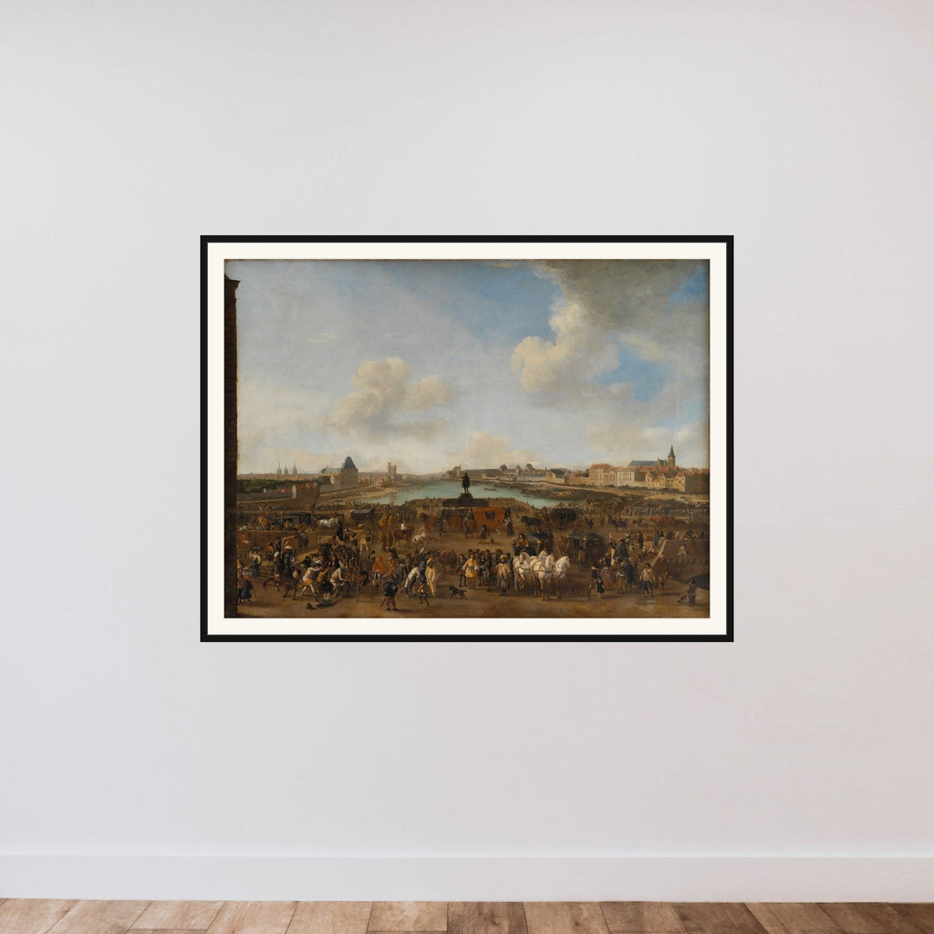 Prospekt af Paris set fra Place Dauphine framed — shown to scale