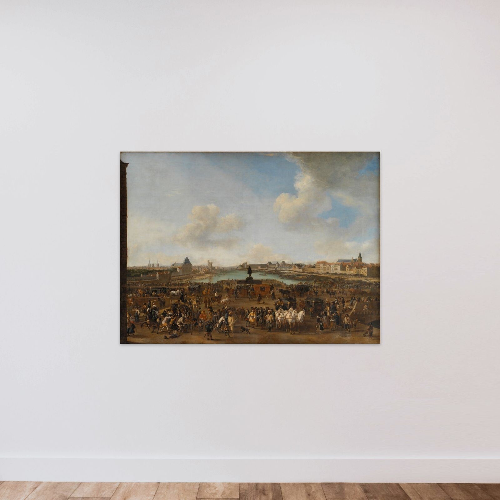 Prospekt af Paris set fra Place Dauphine unframed — shown to scale