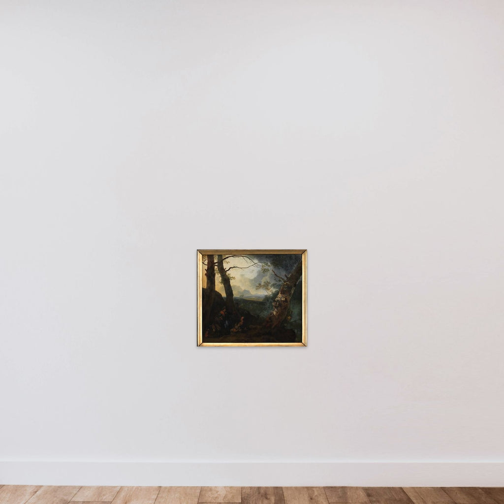 Sydlandsk landskab med hyrder unframed — shown to scale