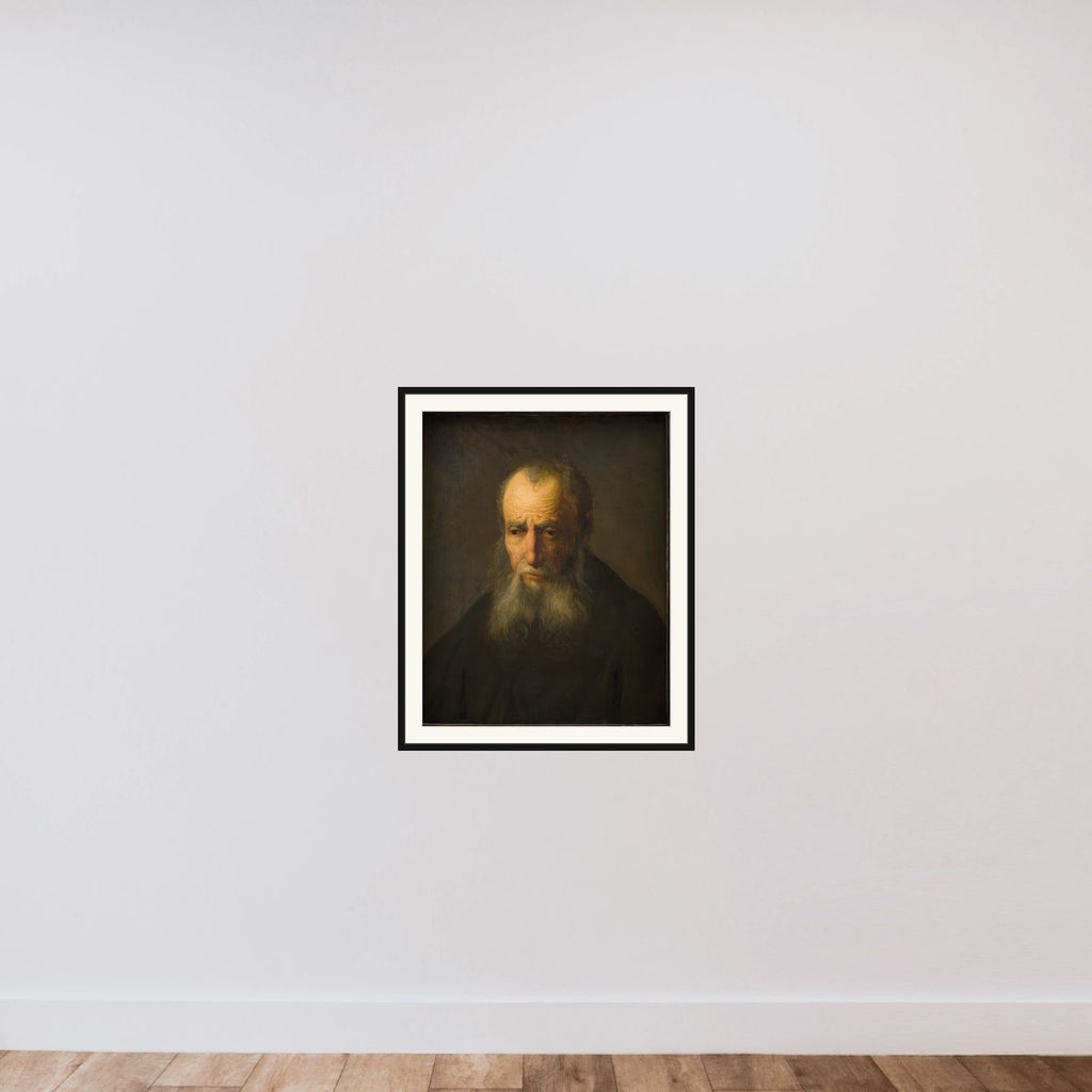 Den sørgmodige olding framed — shown to scale