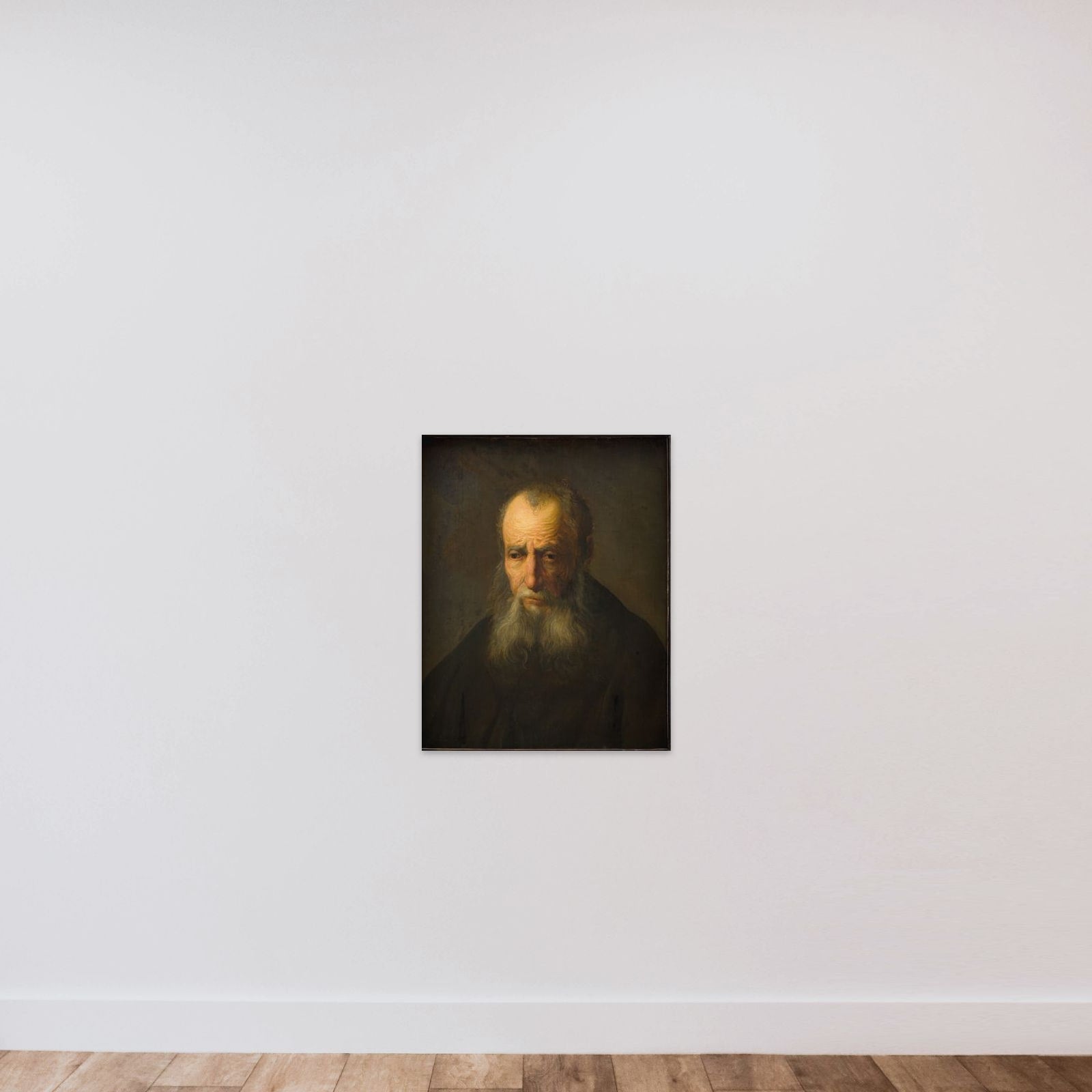 Den sørgmodige olding unframed — shown to scale