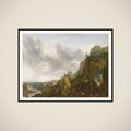 Nordisk klippelandskab med vandfald framed